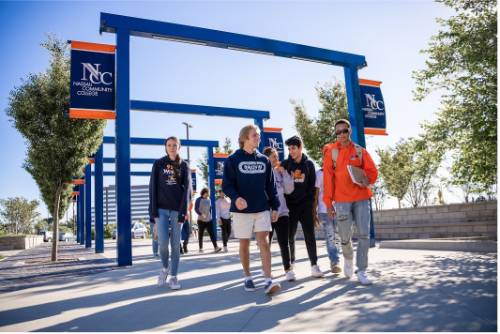 students at NCC entrance