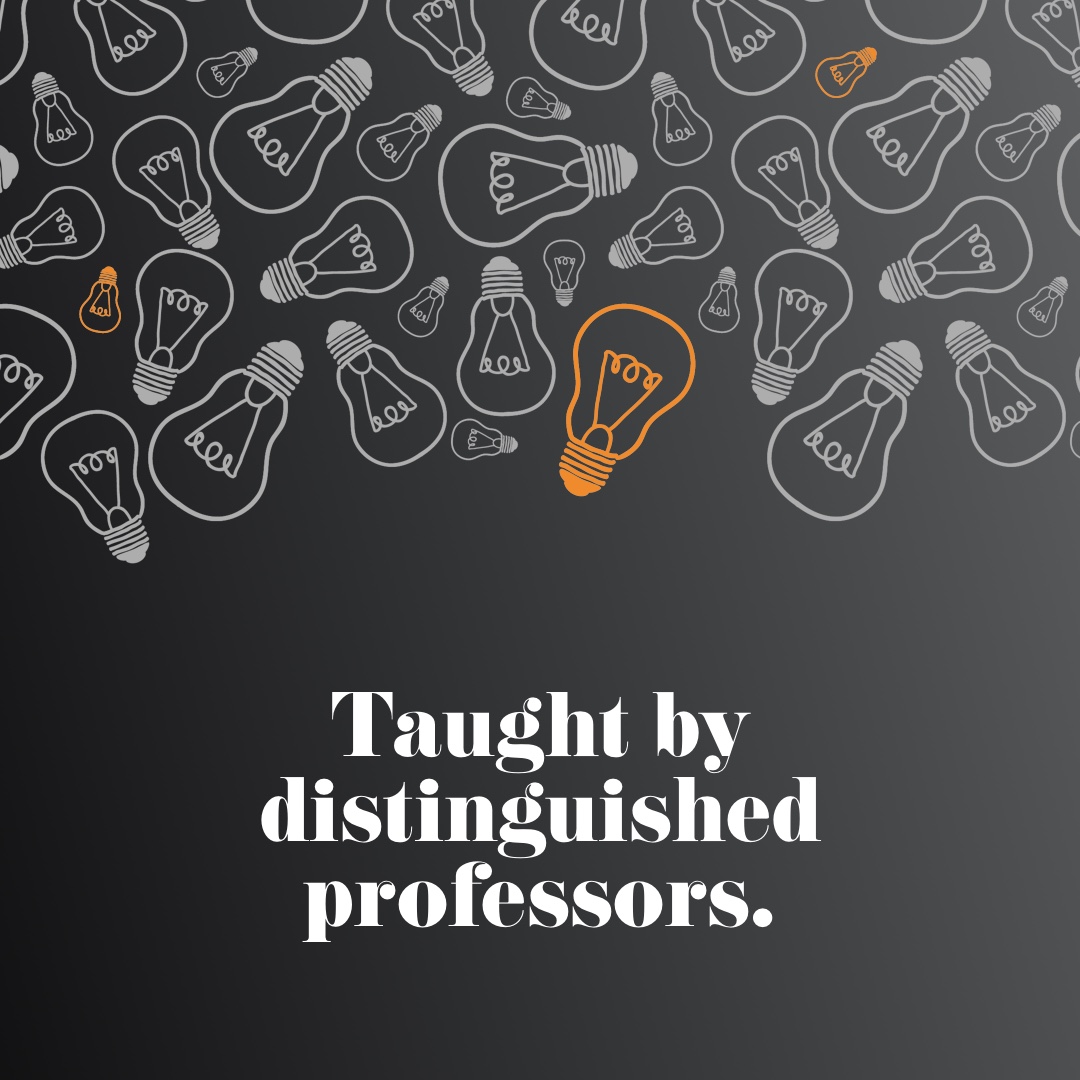 Taught by distinguished professors. 