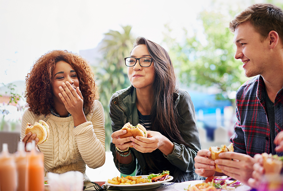 Students Eating Together