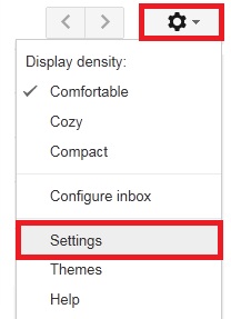 GMail Settings DropDownList