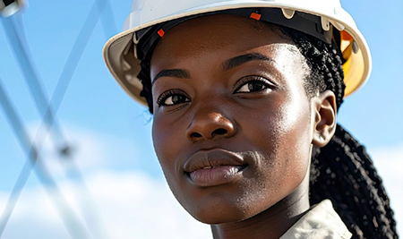 woman in construction uniform
