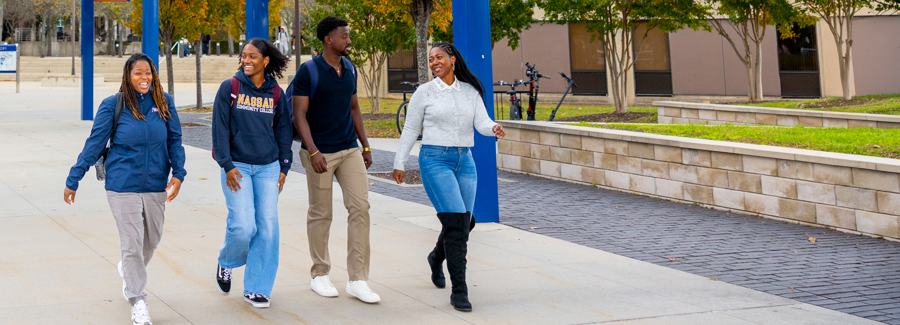 Students walking on campus