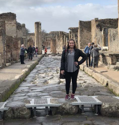 Kaylin in the ancient streets of Pompeii
