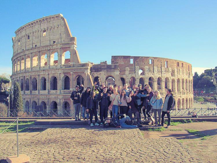 Kaylin and Group in front of the Colosseum