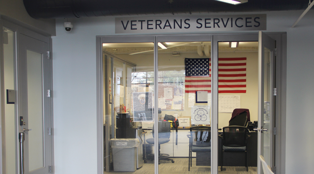 Veterans Affairs Office in Student Services Center.